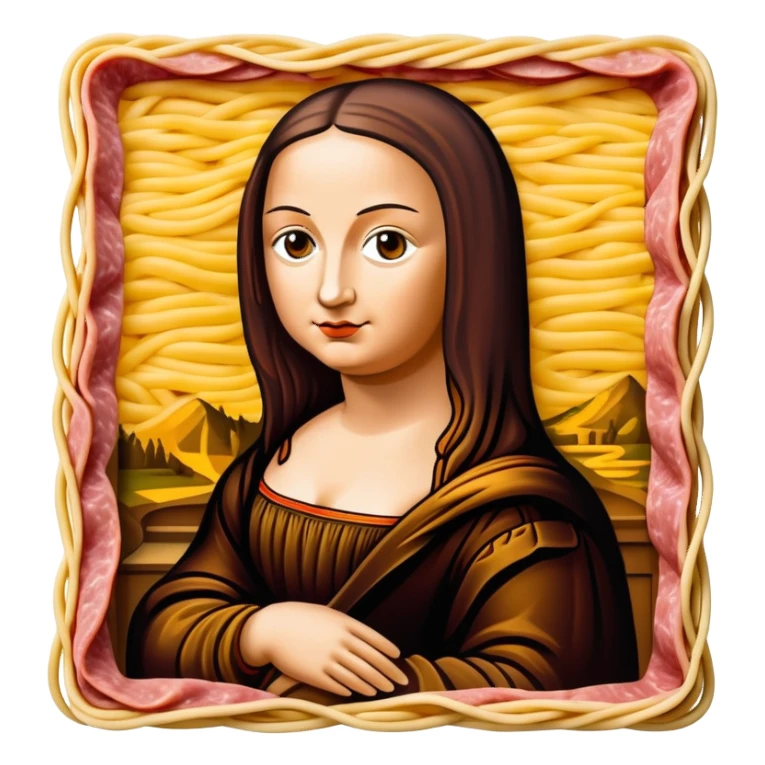 pop art monalisa SPAM meat spaghettio slop  sticker