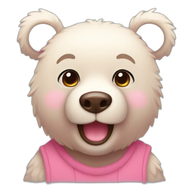 Cute bear with pink cheeks sticker