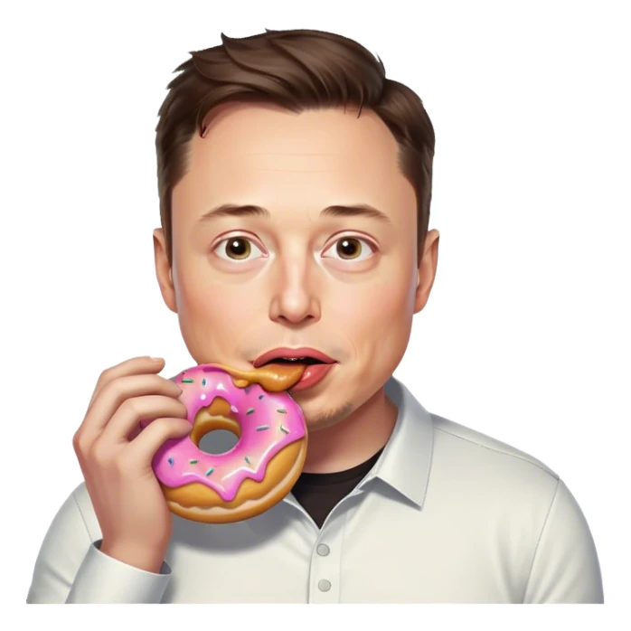 Elon musk eating a donut sticker