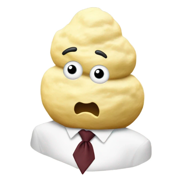 Mashed potatoes wearing a tie sticker