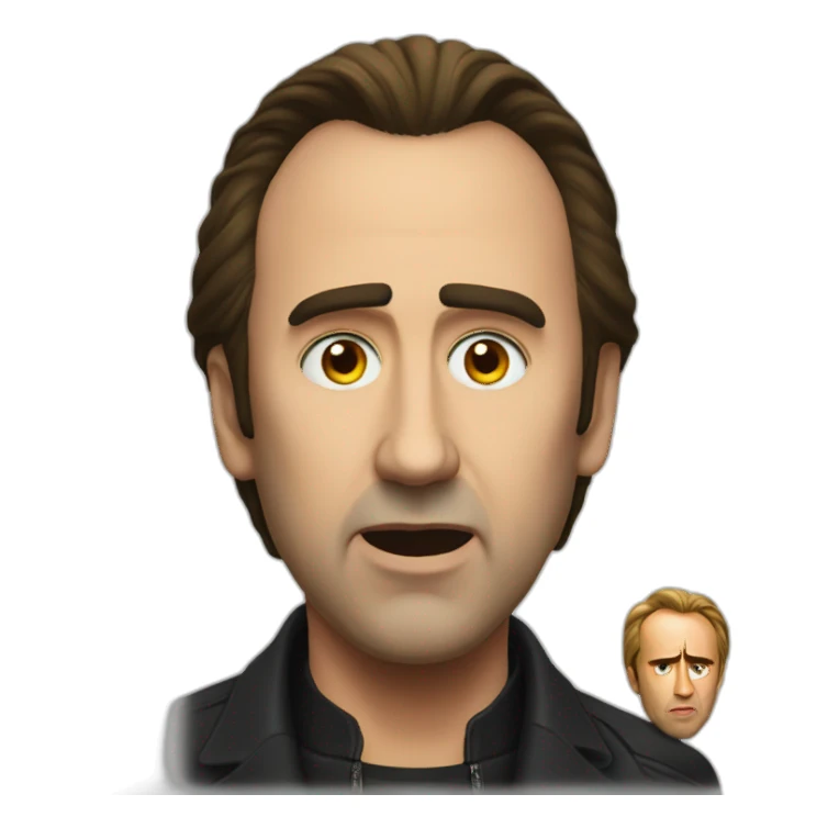 an evil nicolas cage sticker