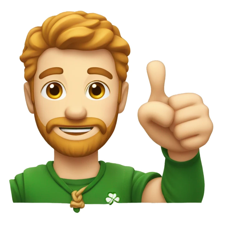 Irishman shows thumbs up sticker