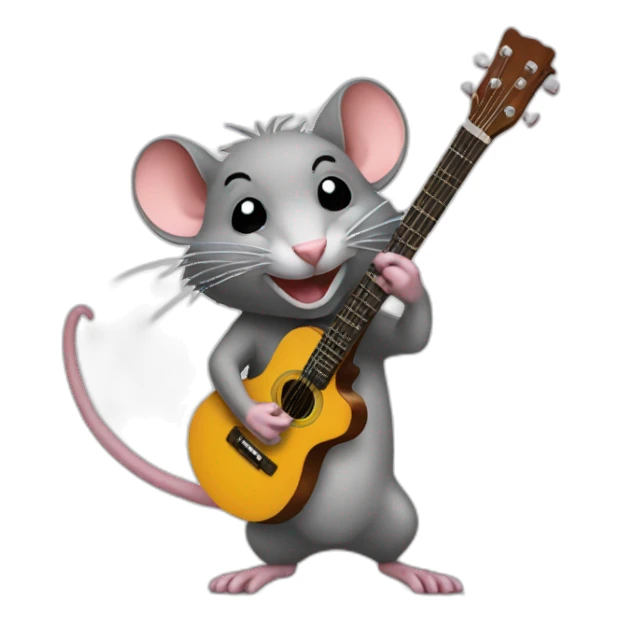 rat playing a guitar sticker