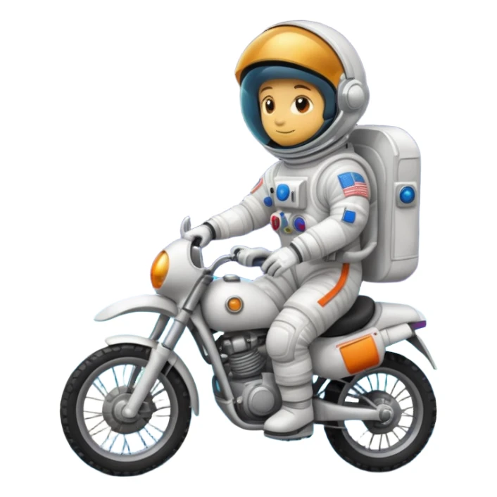 Astronaut with closed helmet riding planets sticker
