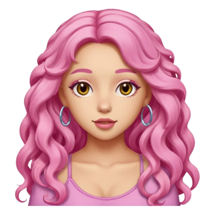 Doja Cat with pink long hair sticker