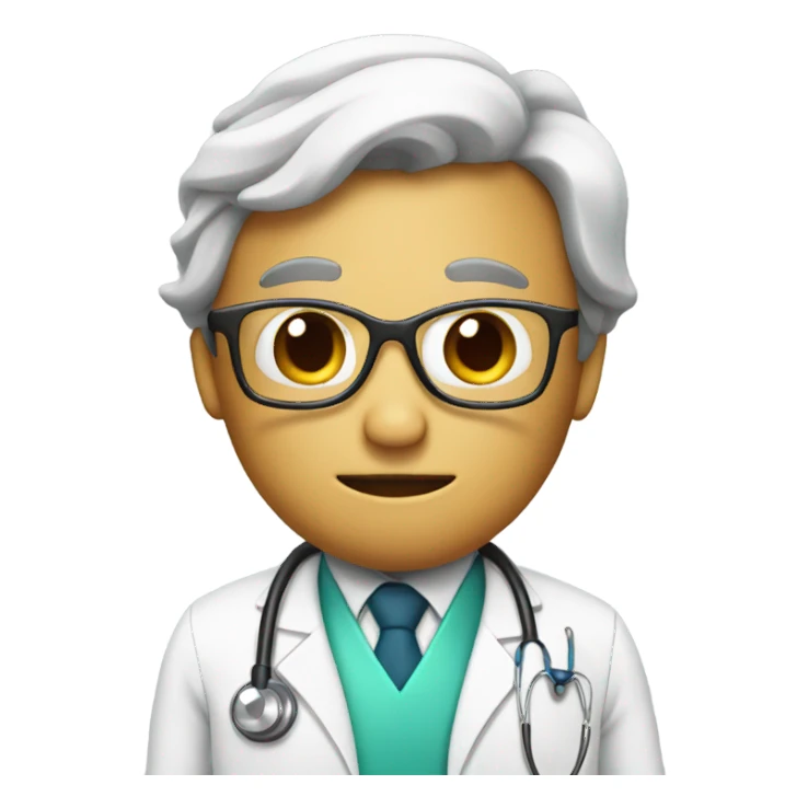 apple dressed as a doctor sticker