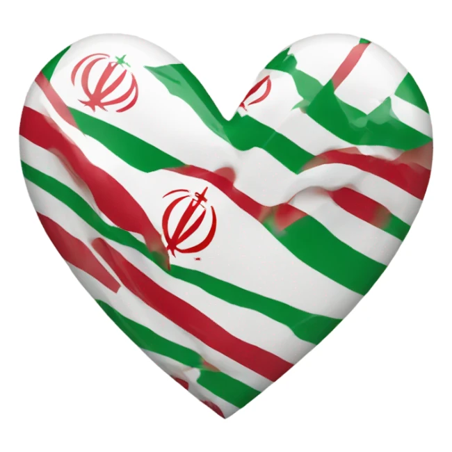 heart with Iranian flag pattern sticker