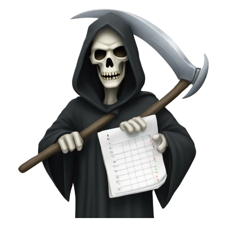 time sheet grim reaper sticker