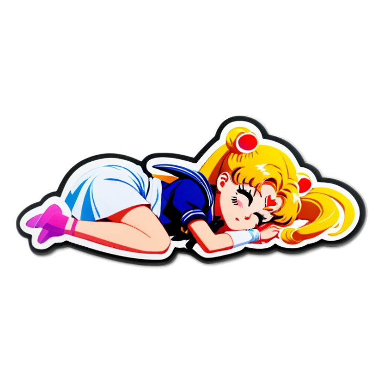sailor moon girl sleeping sticker