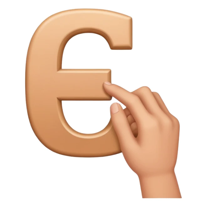 Make an E with hand  sticker