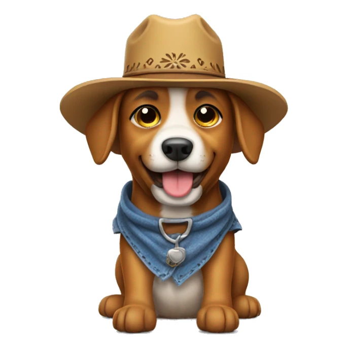 Dog wearing cowboy hat  sticker