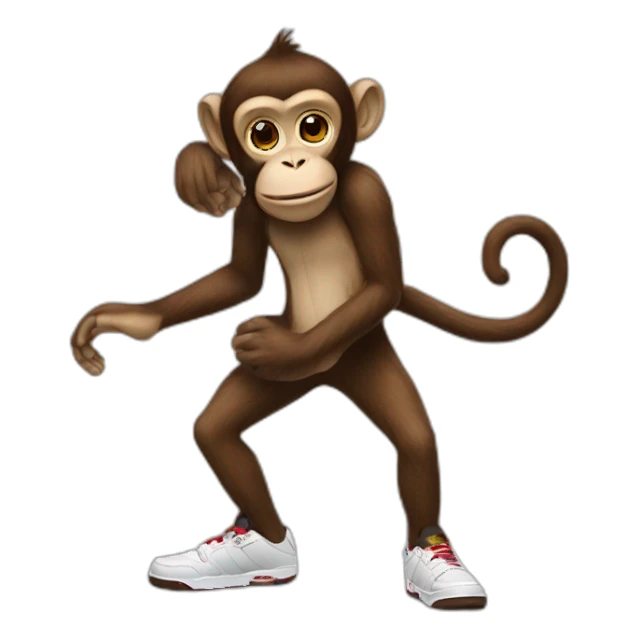 Monkey wearing Jordan 4 on its feet sticker