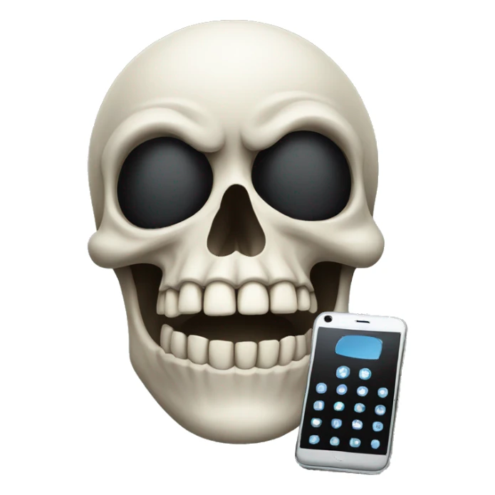 Skull with phone sticker