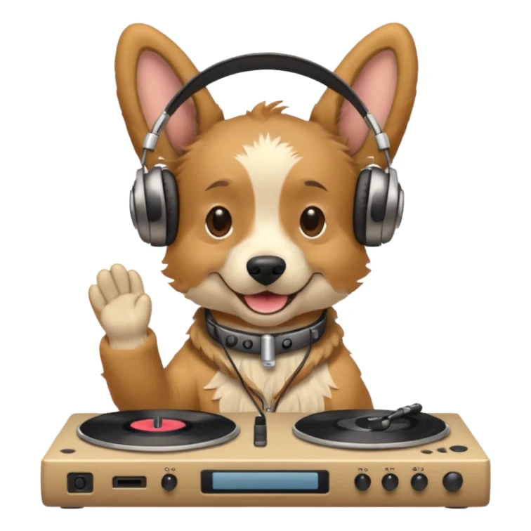 A dog as a dj  sticker