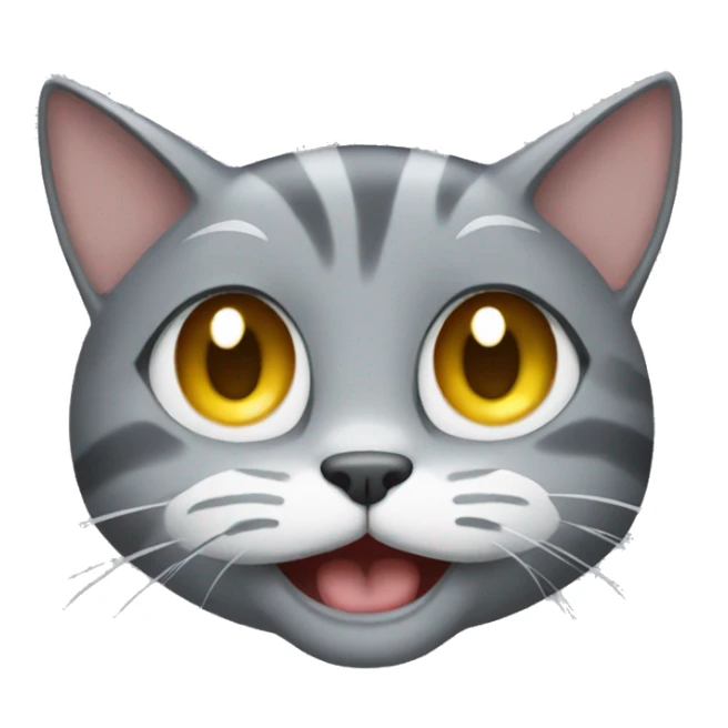 gray cat laughing crying tears emoji sticker