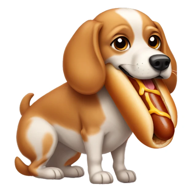 hot dog as a dog sticker