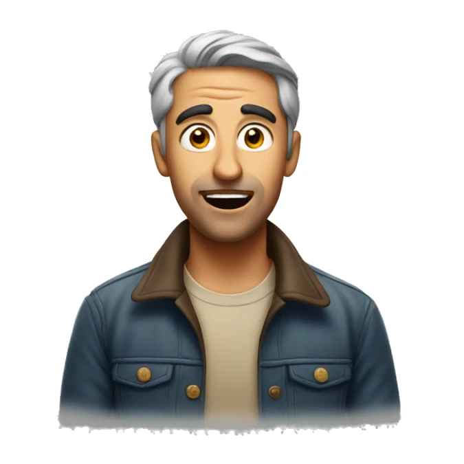 Italian man have a surprised  sticker