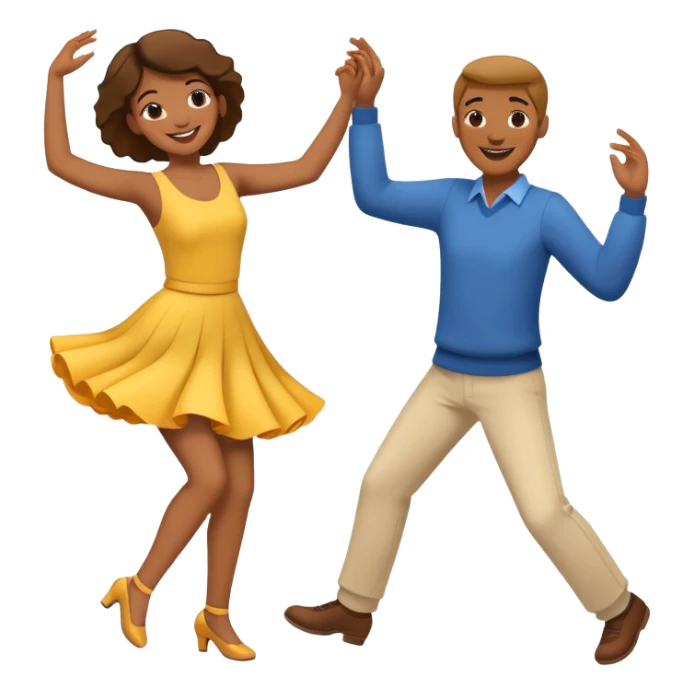 two people dancing together, cheerful and lively sticker