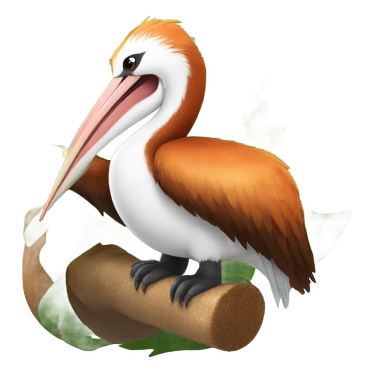 Pelican and a red panda together sticker