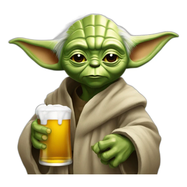 Yoda qui boi une biere sticker