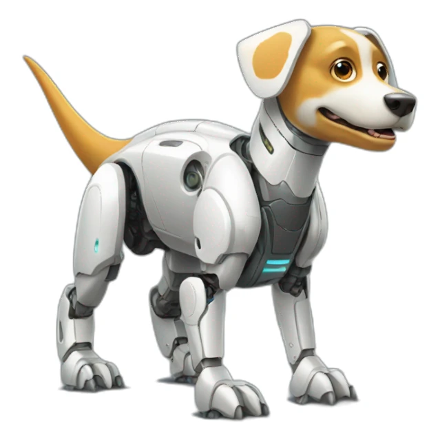 robotic dinosaur dog sticker