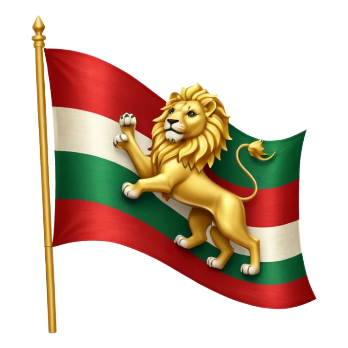 Green white red flag with lion in centre sticker