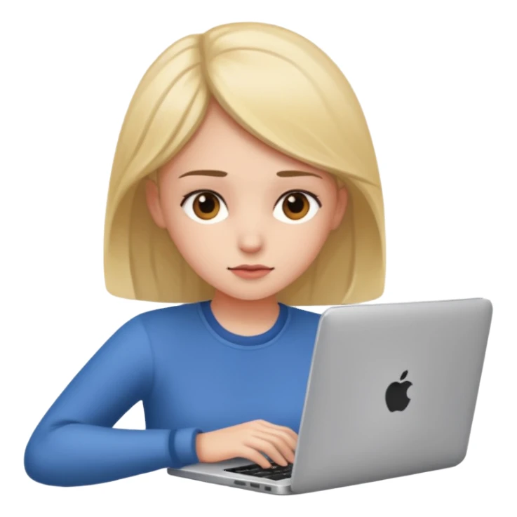 girl use laptaop sticker