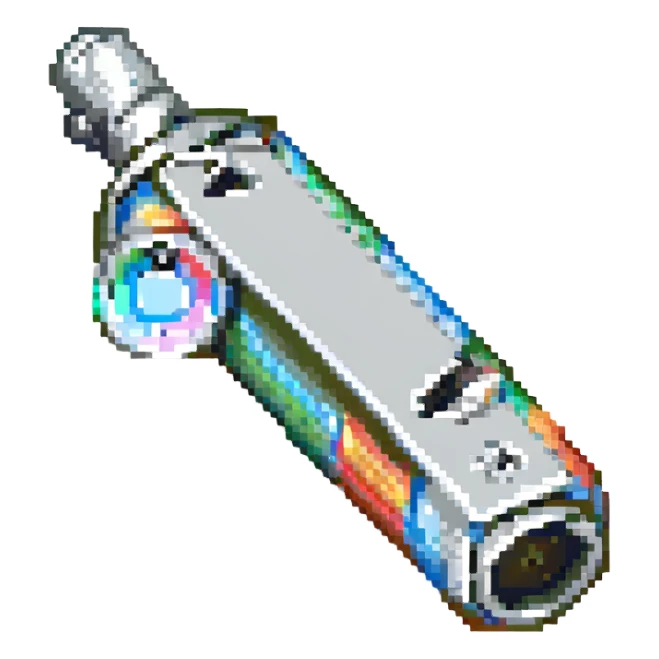 classic silver whistle pixel art sticker
