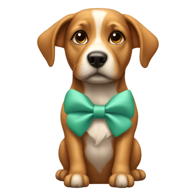 dog wearing bows sticker