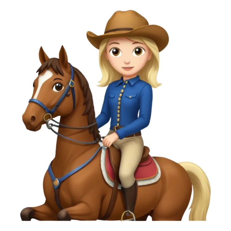 jeune fille a cheval sticker