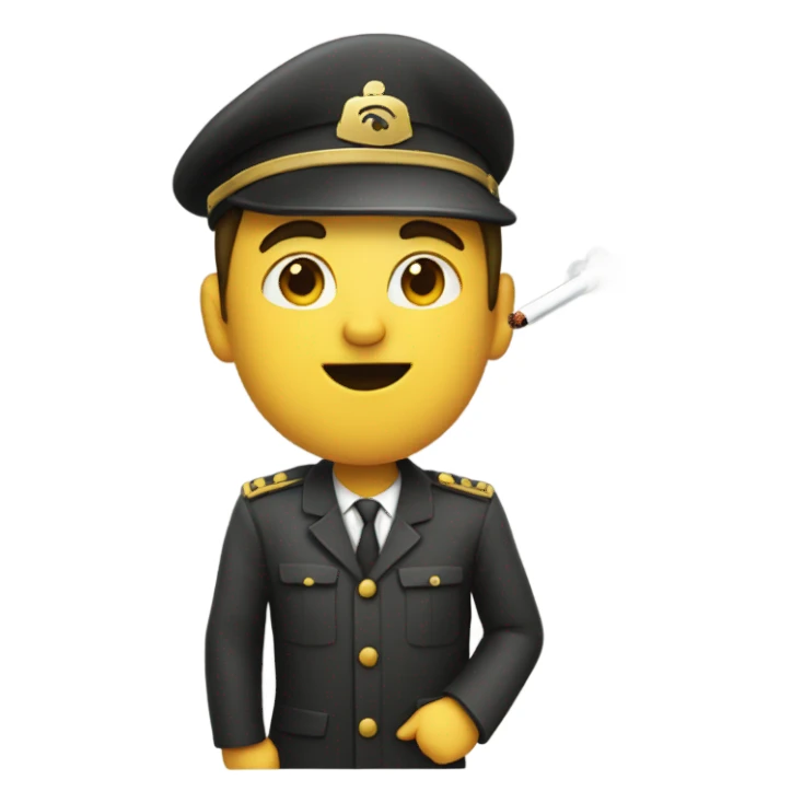 saluting with a cigarette in mouth sticker