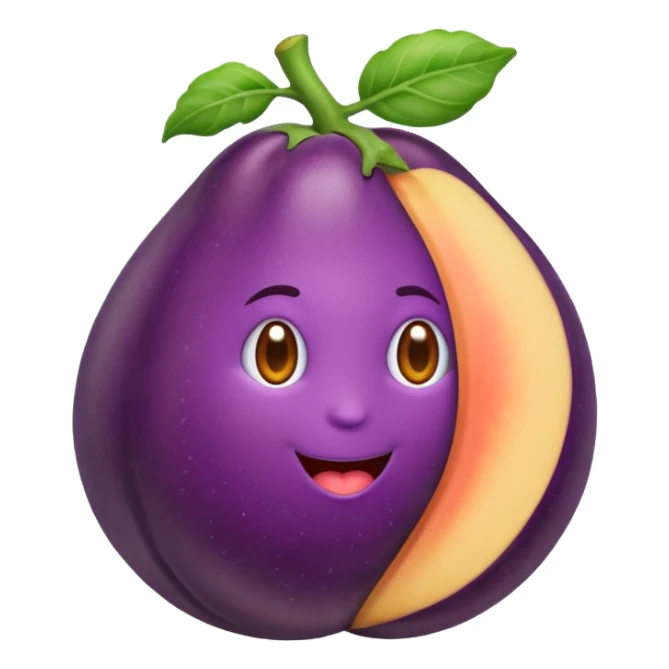 Eggplant riding a peach  sticker