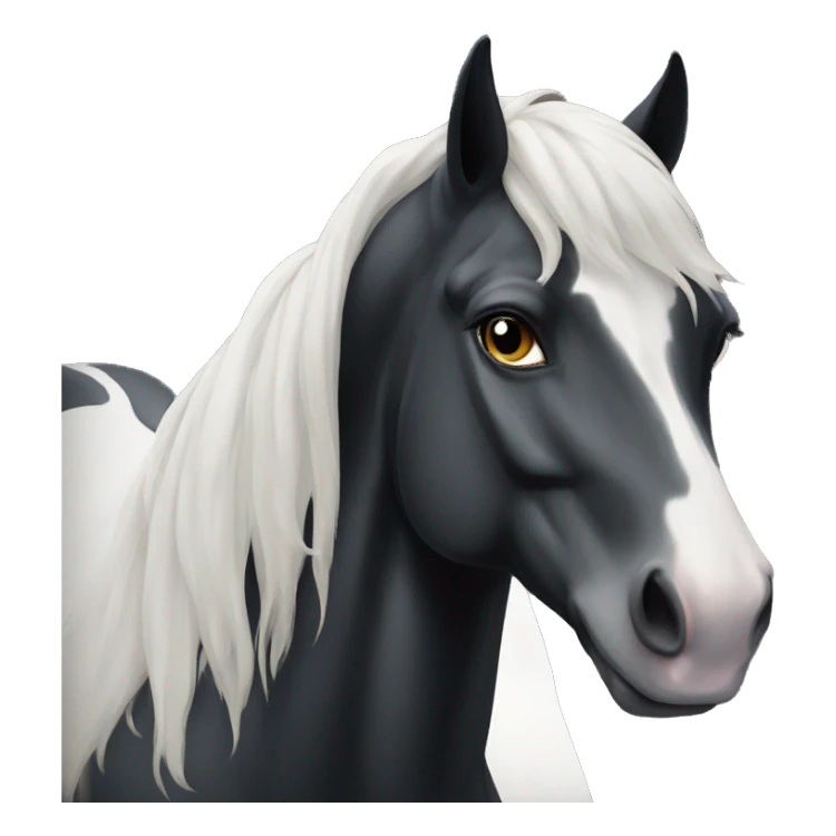 black horse with long wite blaze sticker