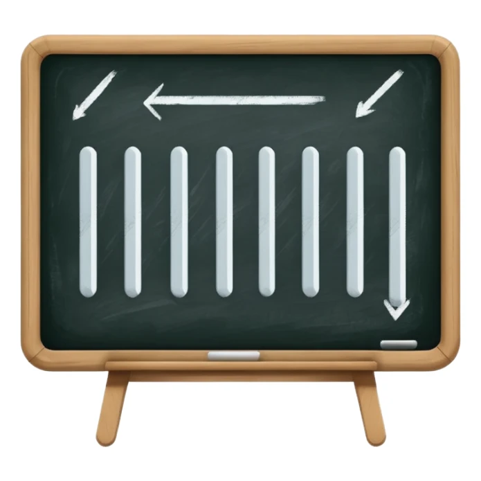 blackboard with four white tally marks sticker