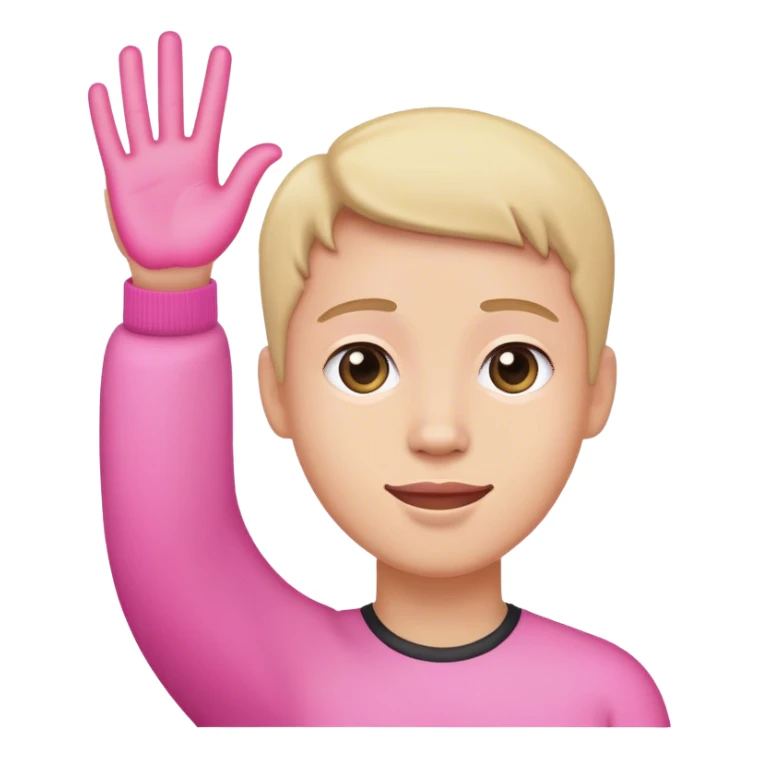 Pink hand waving  sticker