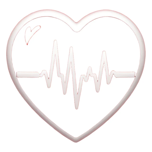 heart with heartbeat sticker