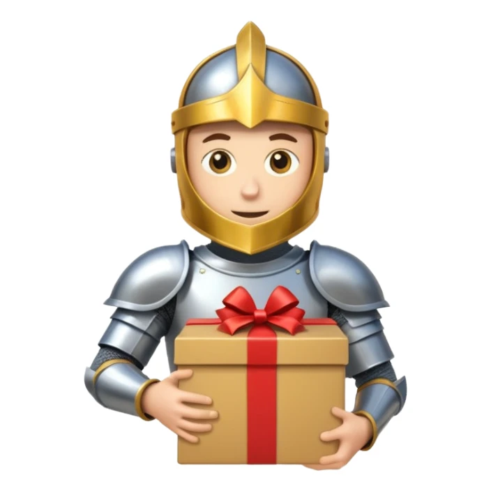 knight hold carton box gift sticker