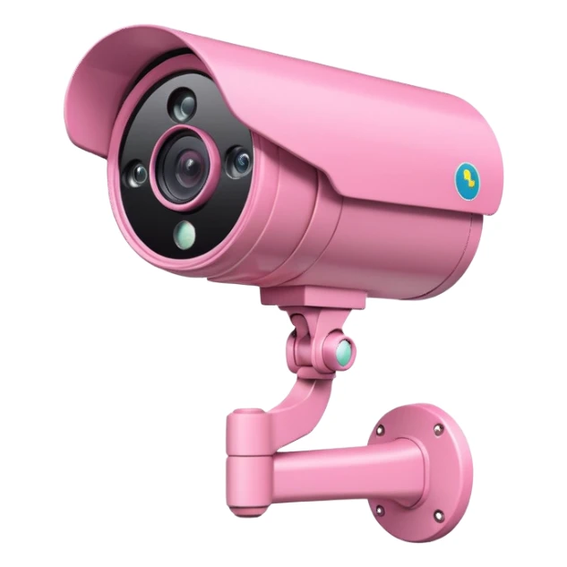 Security Camera pink with stickers sticker