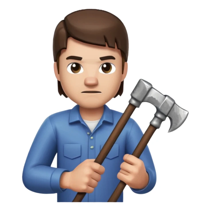 Steve from Minecraft holding a pickaxe sticker