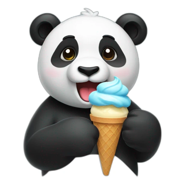 Panda eating ice cream sticker