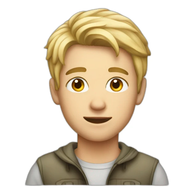A pretty, light-haired, short-haired young man  sticker
