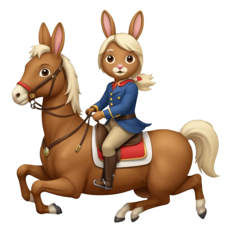 Mail rabbit riding horse sticker