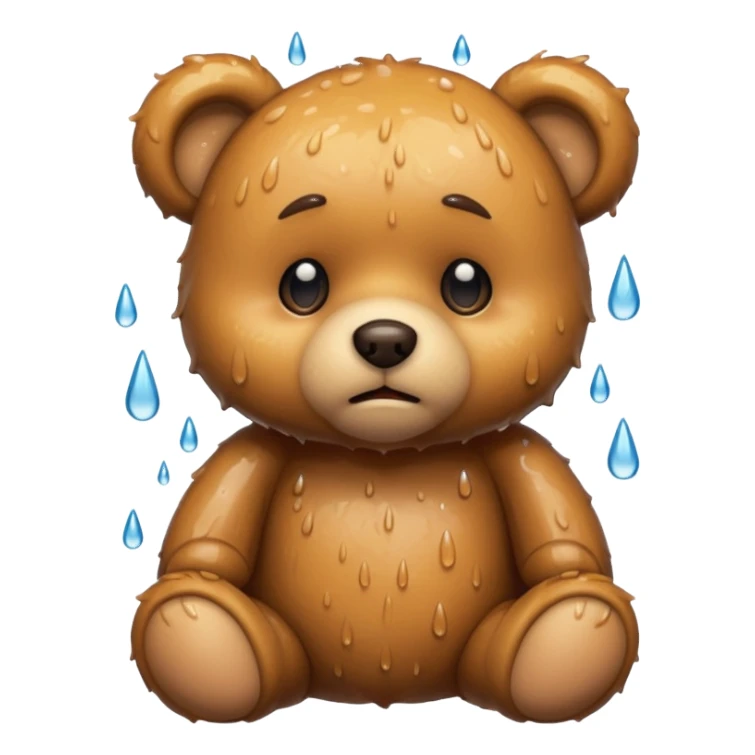 Sad teddy bear in the rain sticker