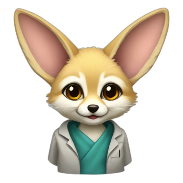 fennec in doctor’s coat sticker