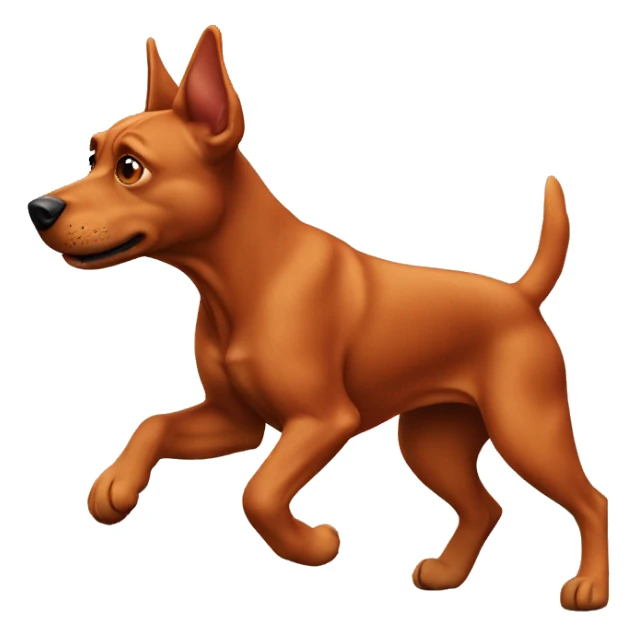 realistic solid red dog with pointed ears running sticker