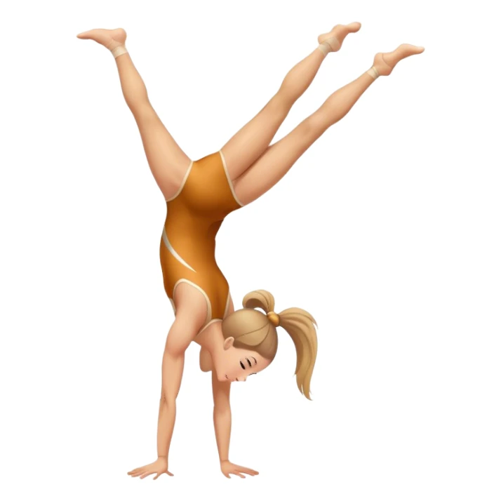 White girl gymnast doing a handstand sticker