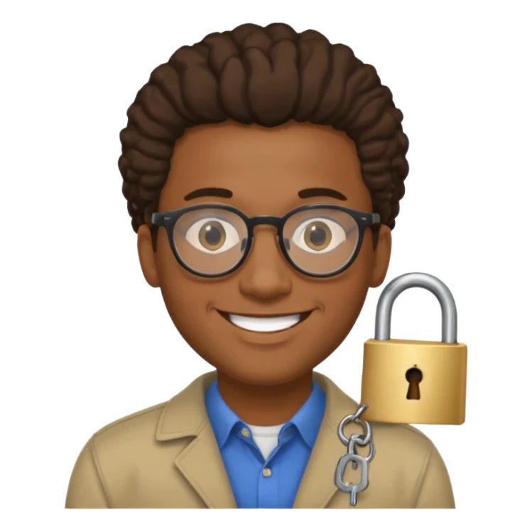 Un homme noir avec de lunettes et des locks sticker