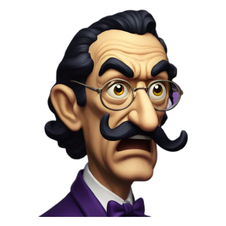 Salvador Dali angry waluigi sticker