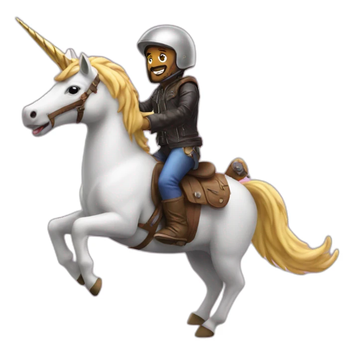 a biker riding a unicorn sticker