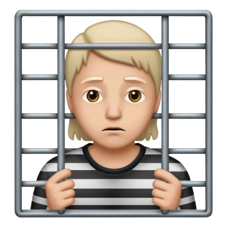 Jail emoji. A Person behind barrs sticker